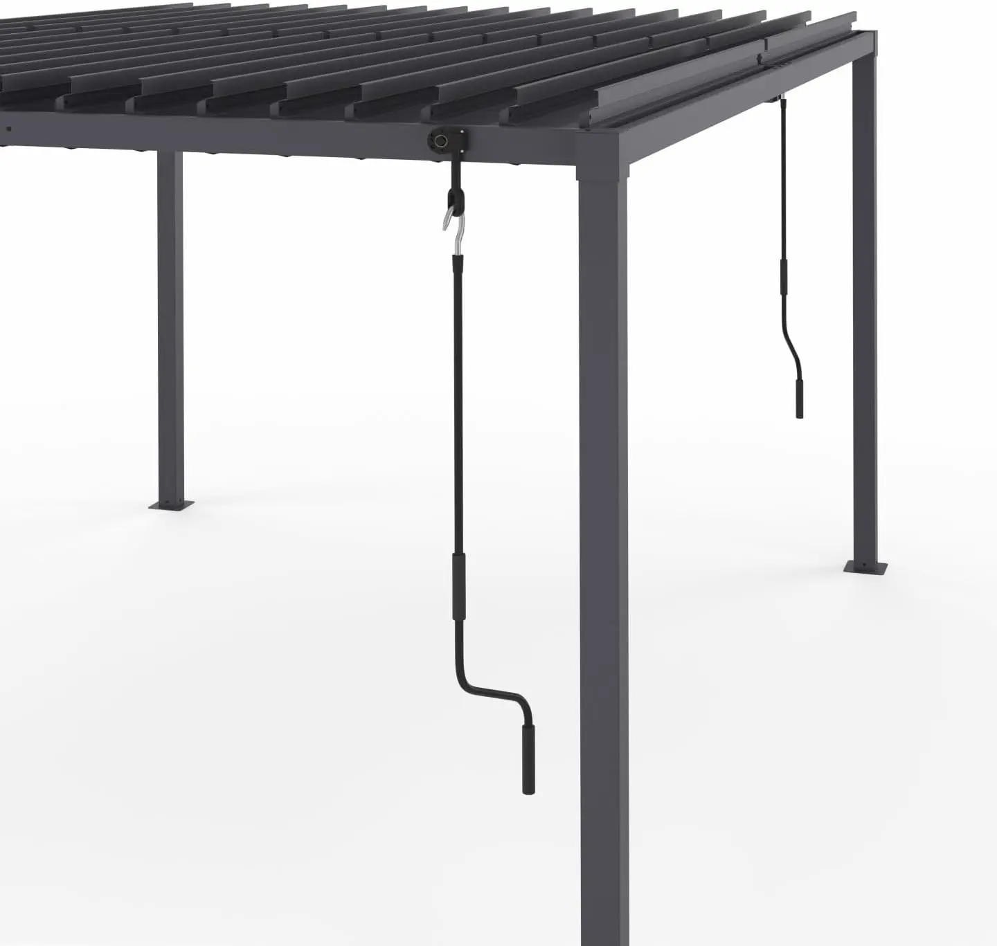 Pergola en acier gris 9 x 9 cm vue 6