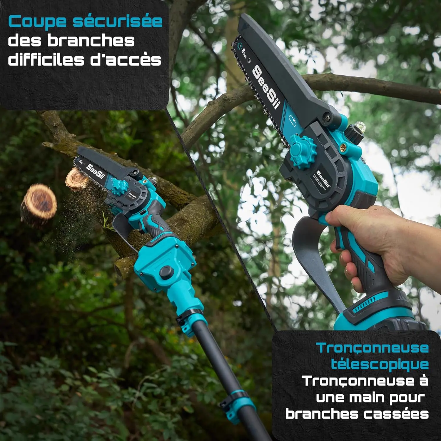 Tronçonneuse à batterie en bois 2 x 4 vue 2