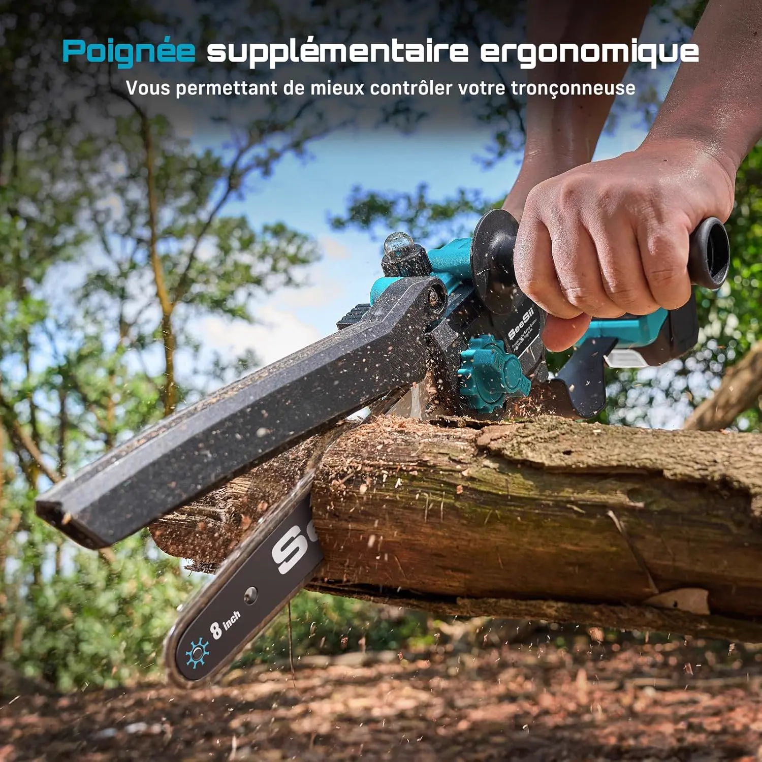 Tronçonneuse à batterie en bois 2 x 4 vue 5
