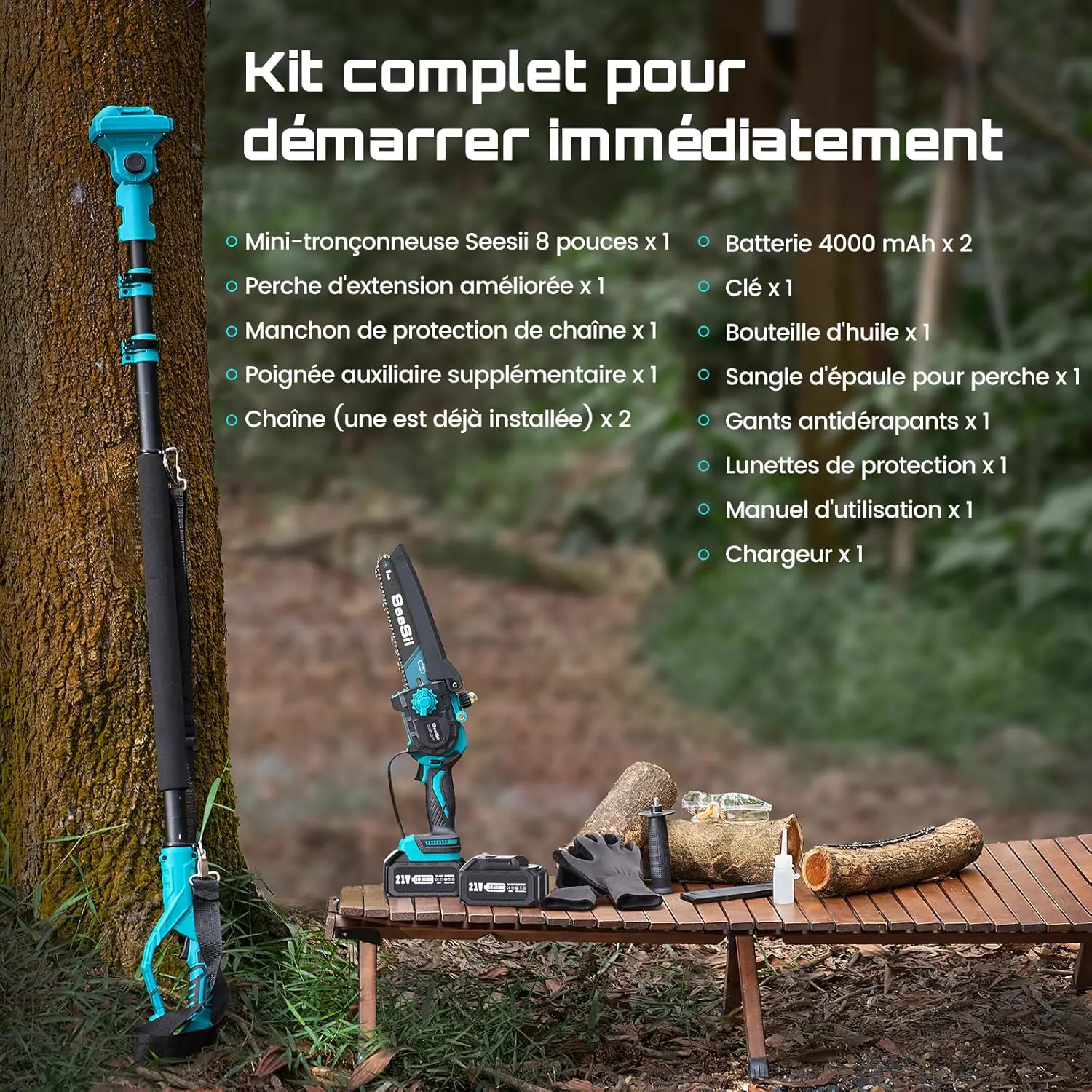 Tronçonneuse à batterie en bois 2 x 4 vue 9