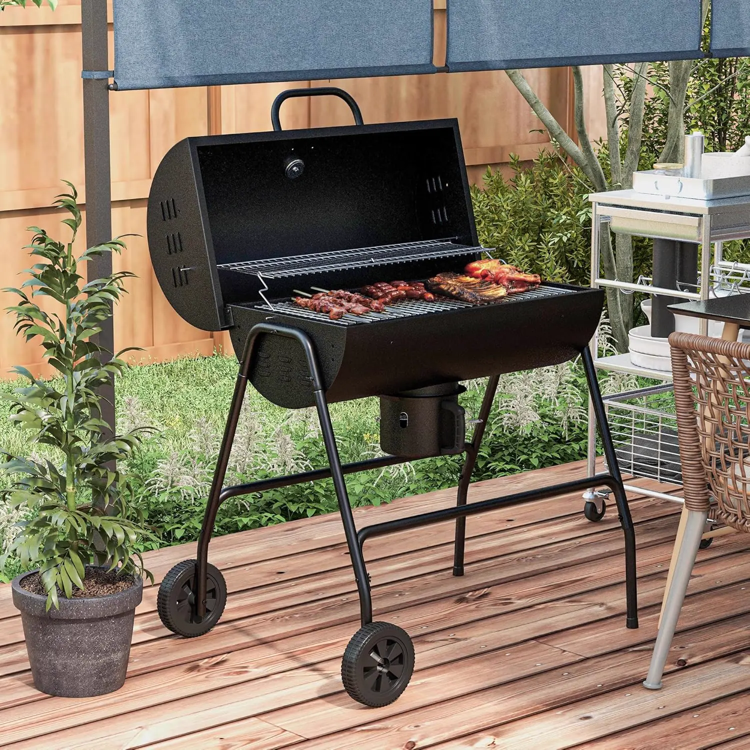 Barbecue weber en bois noir 71,5 x 102 cm vue 2