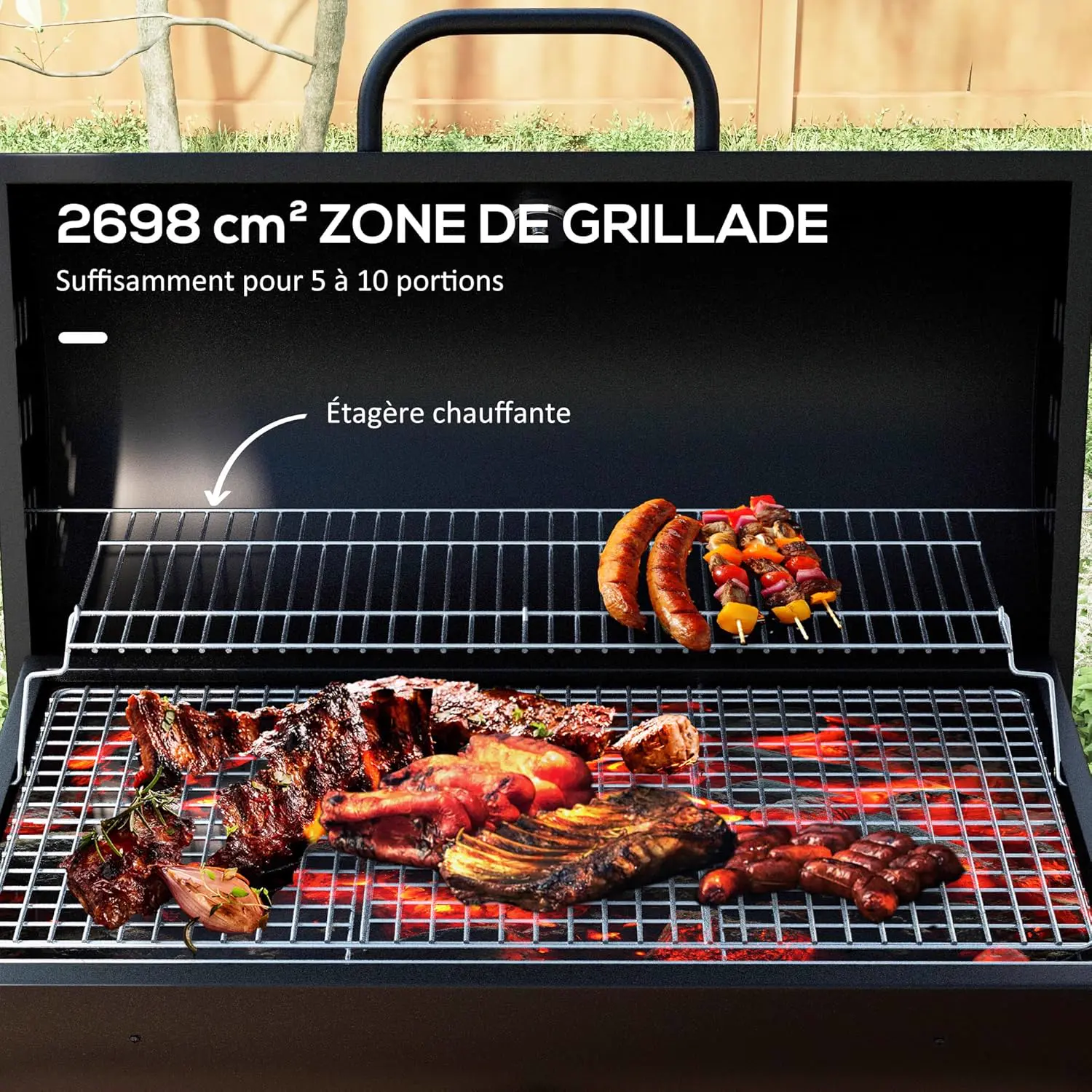 Barbecue weber en bois noir 71,5 x 102 cm vue 3