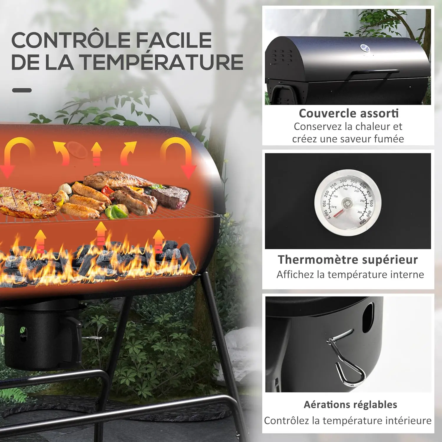 Barbecue weber en bois noir 71,5 x 102 cm vue 4