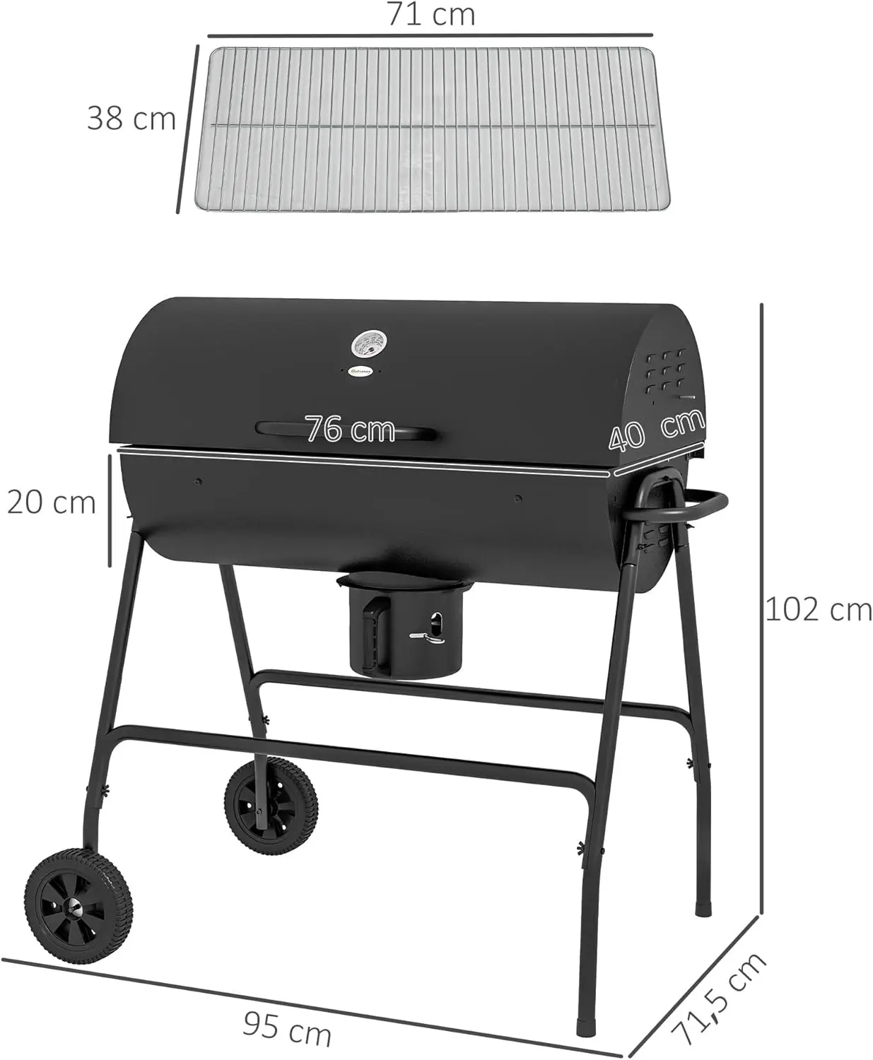 Barbecue weber en bois noir 71,5 x 102 cm vue 7