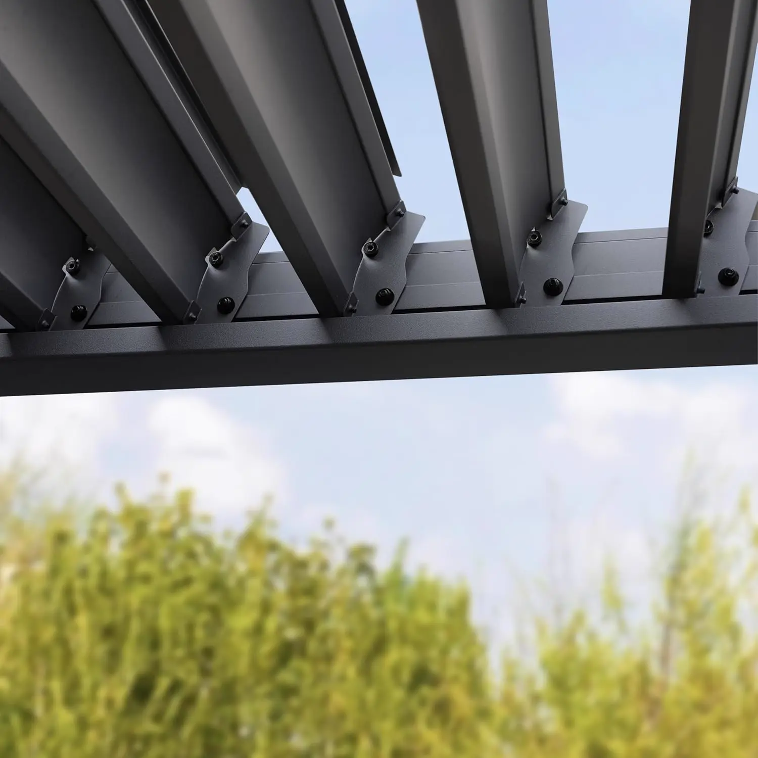 Pergola en acier anthracite 3x6 m vue 7