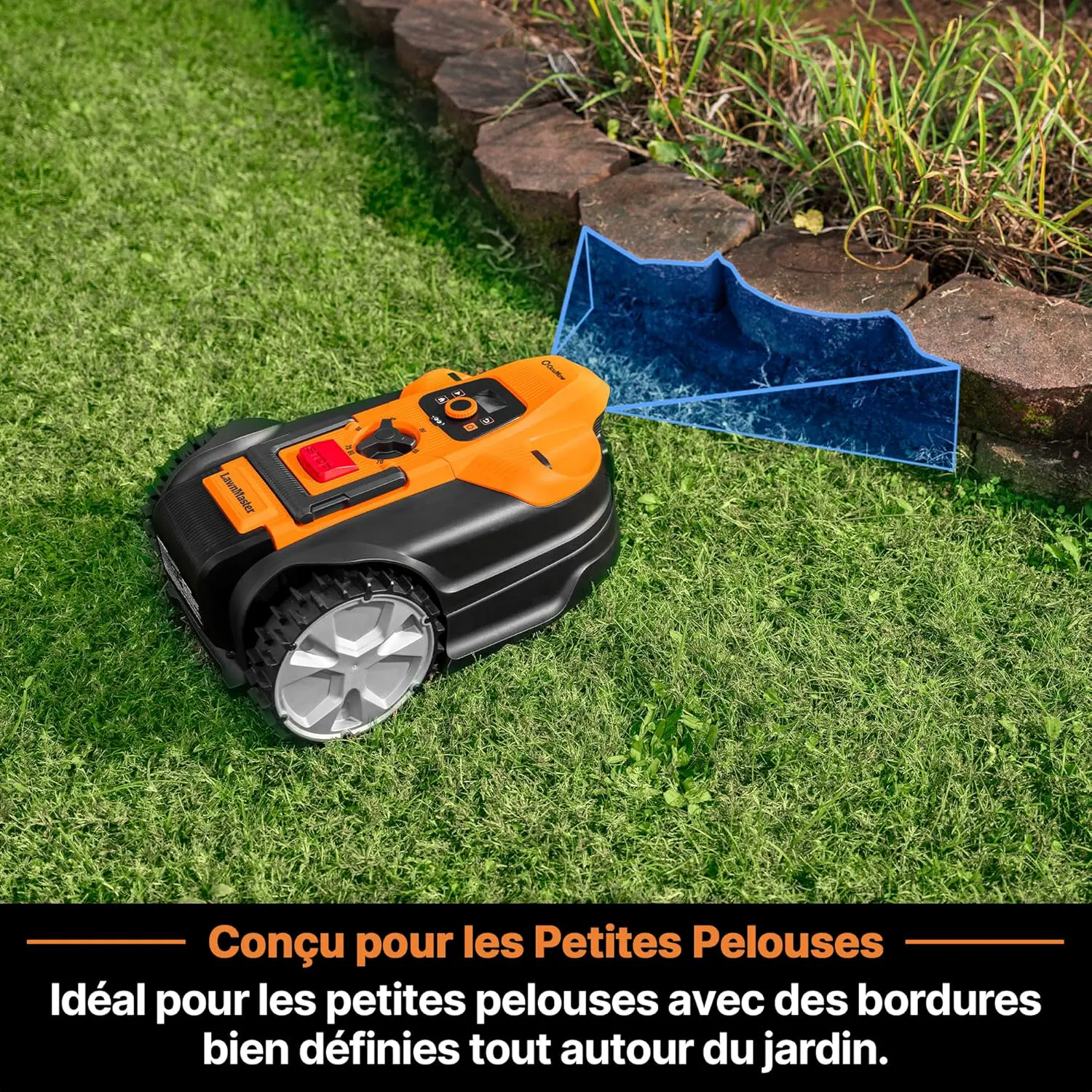 Robot tondeuse jaune 500 m² vue 4