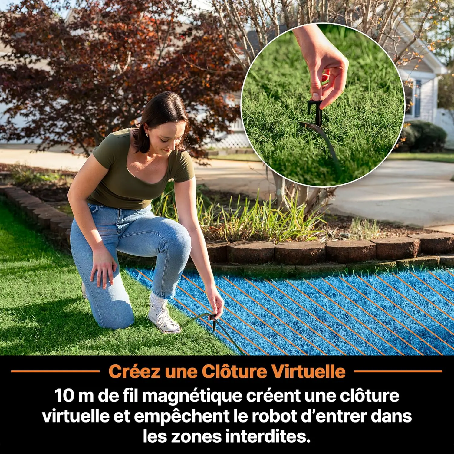 Robot tondeuse jaune 500 m² vue 5