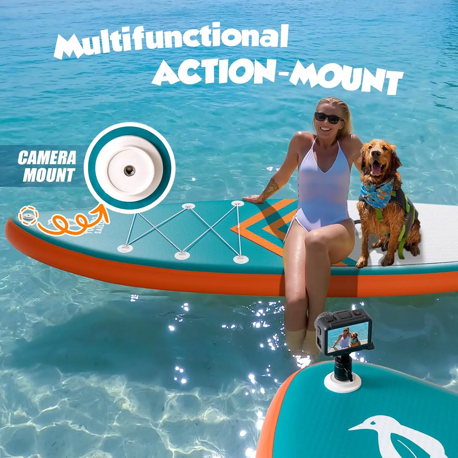 Paddle gonflable orange vue 4