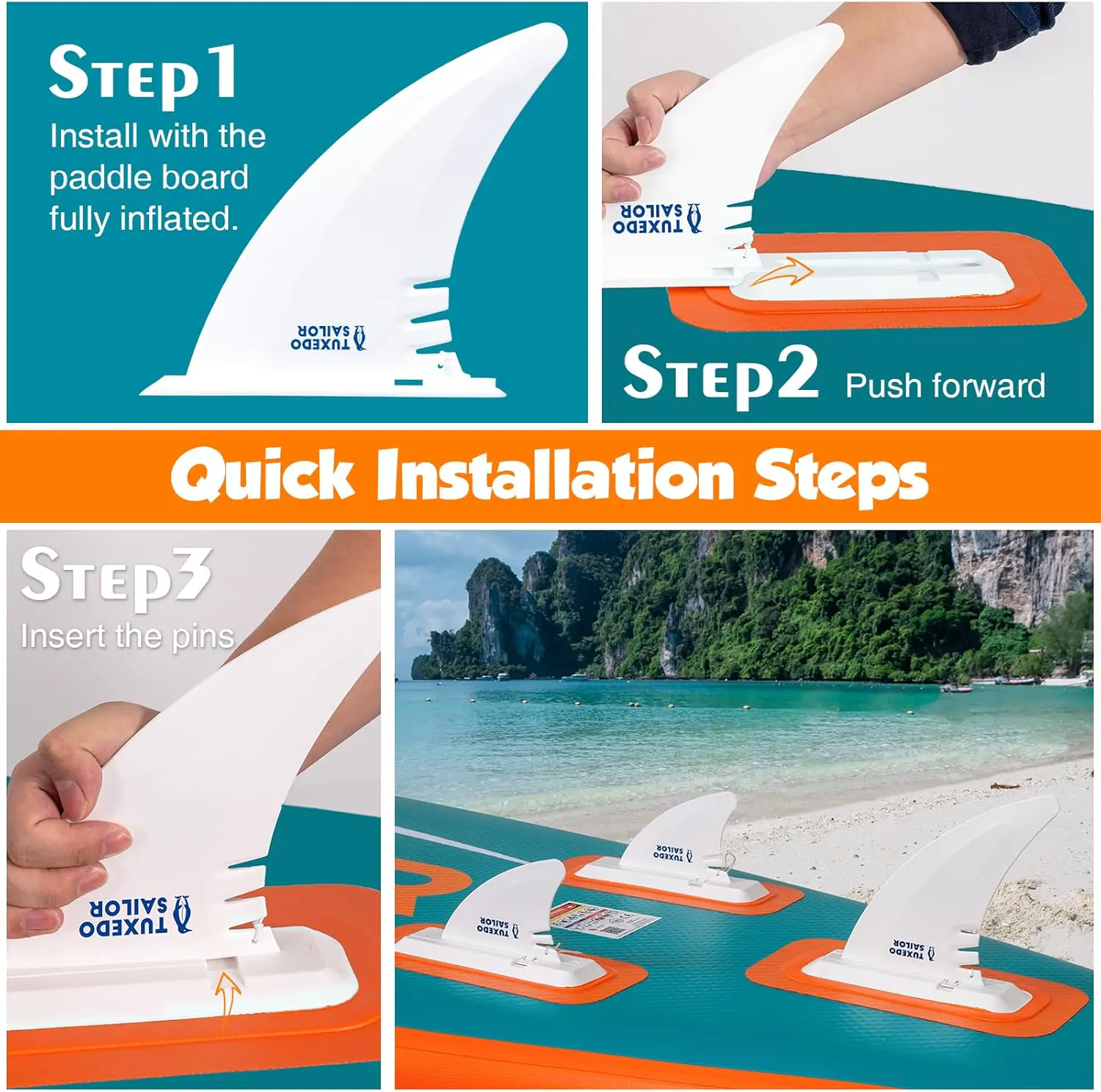 Paddle gonflable orange vue 7