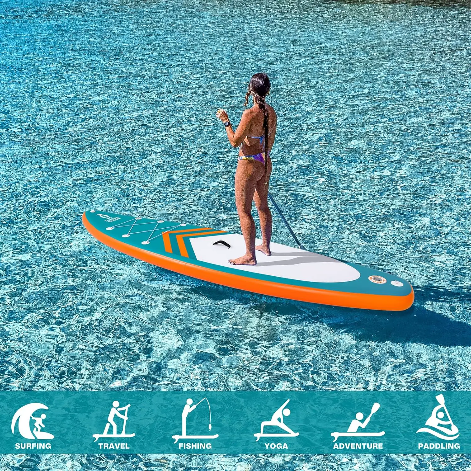 Paddle gonflable orange vue 8