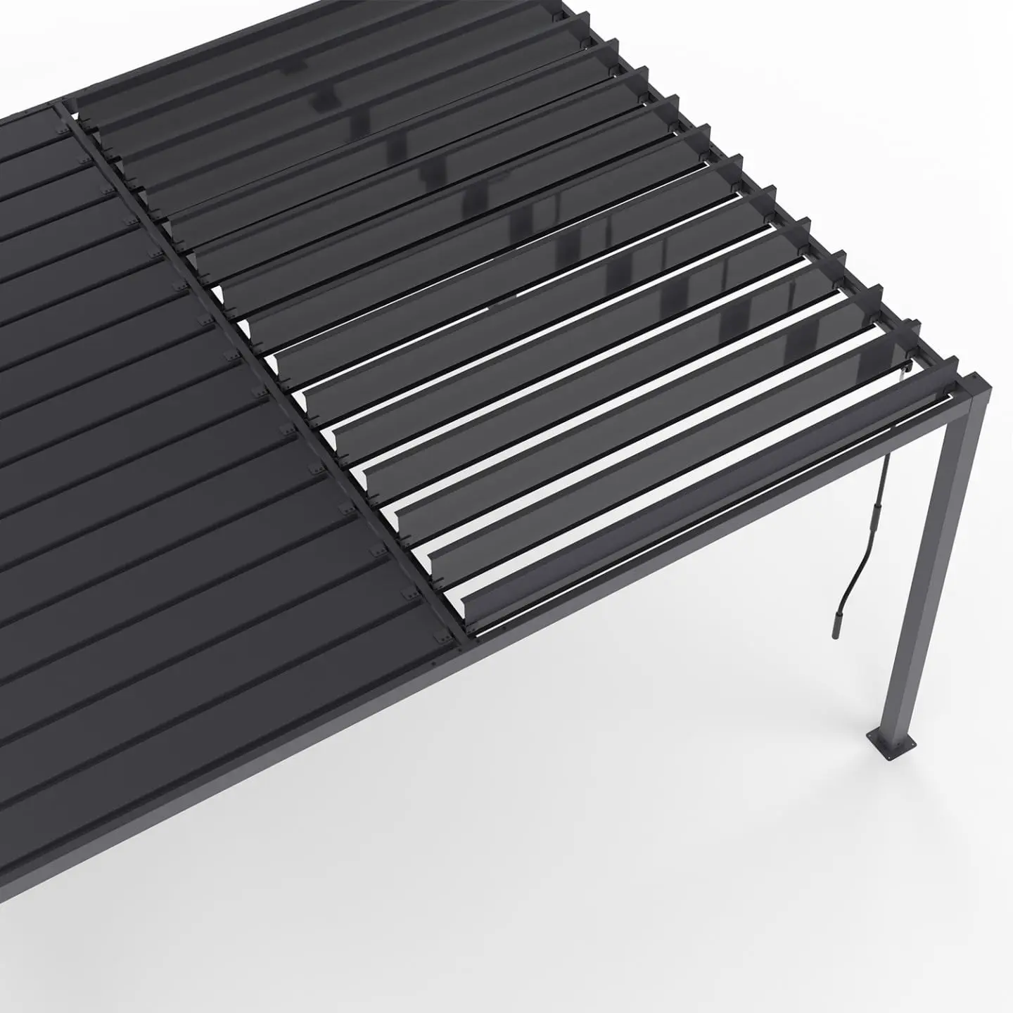 Pergola en acier gris 8 x 8 cm vue 6
