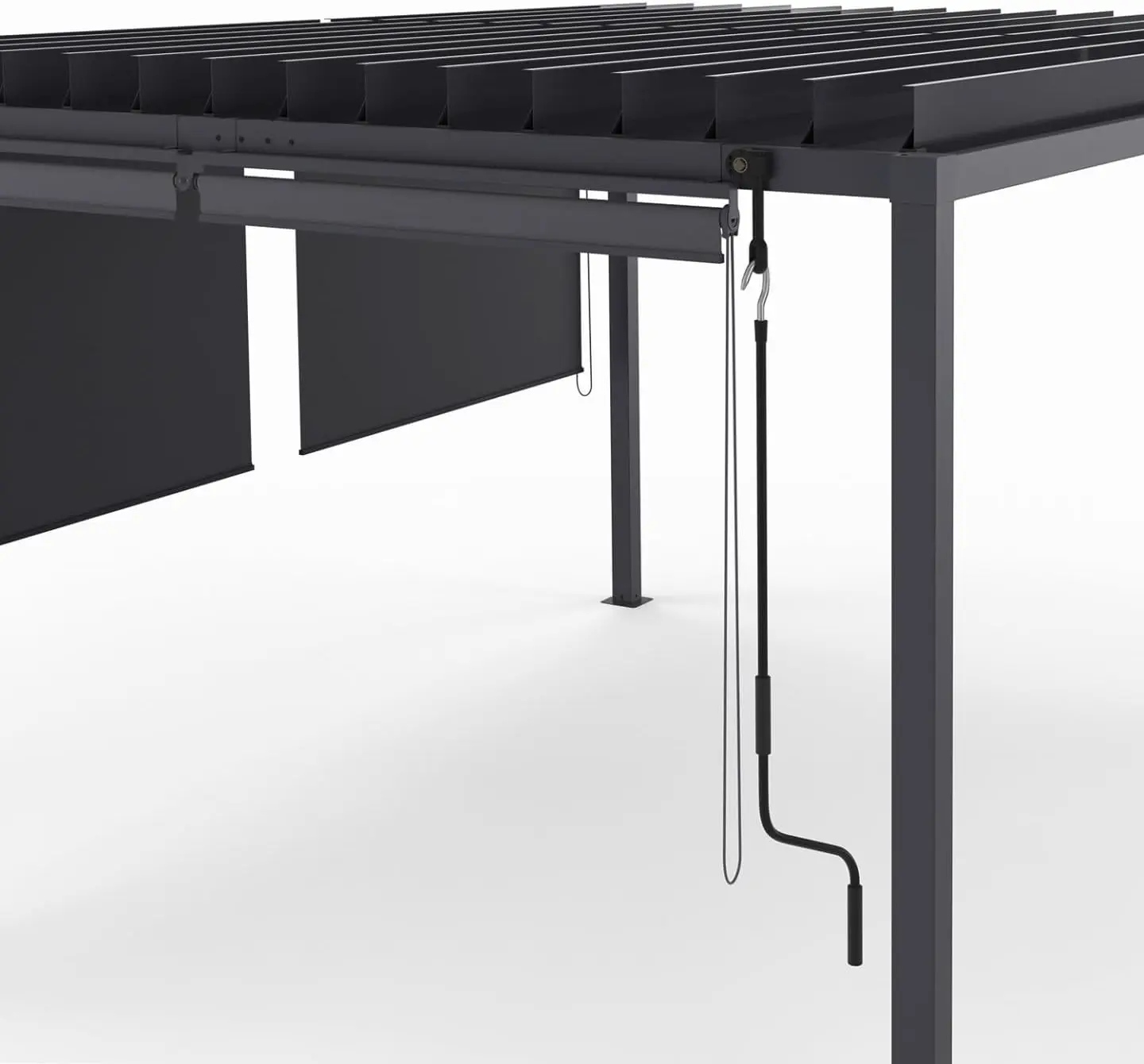 Pergola en acier gris 8 x 8 cm vue 7