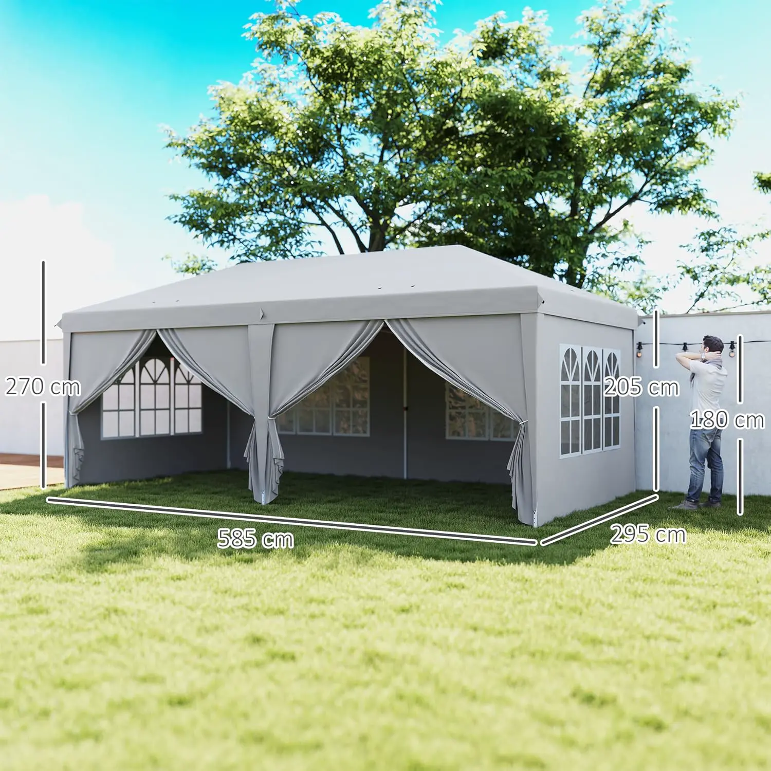 Tonnelle en métal gris 3x6m vue 7