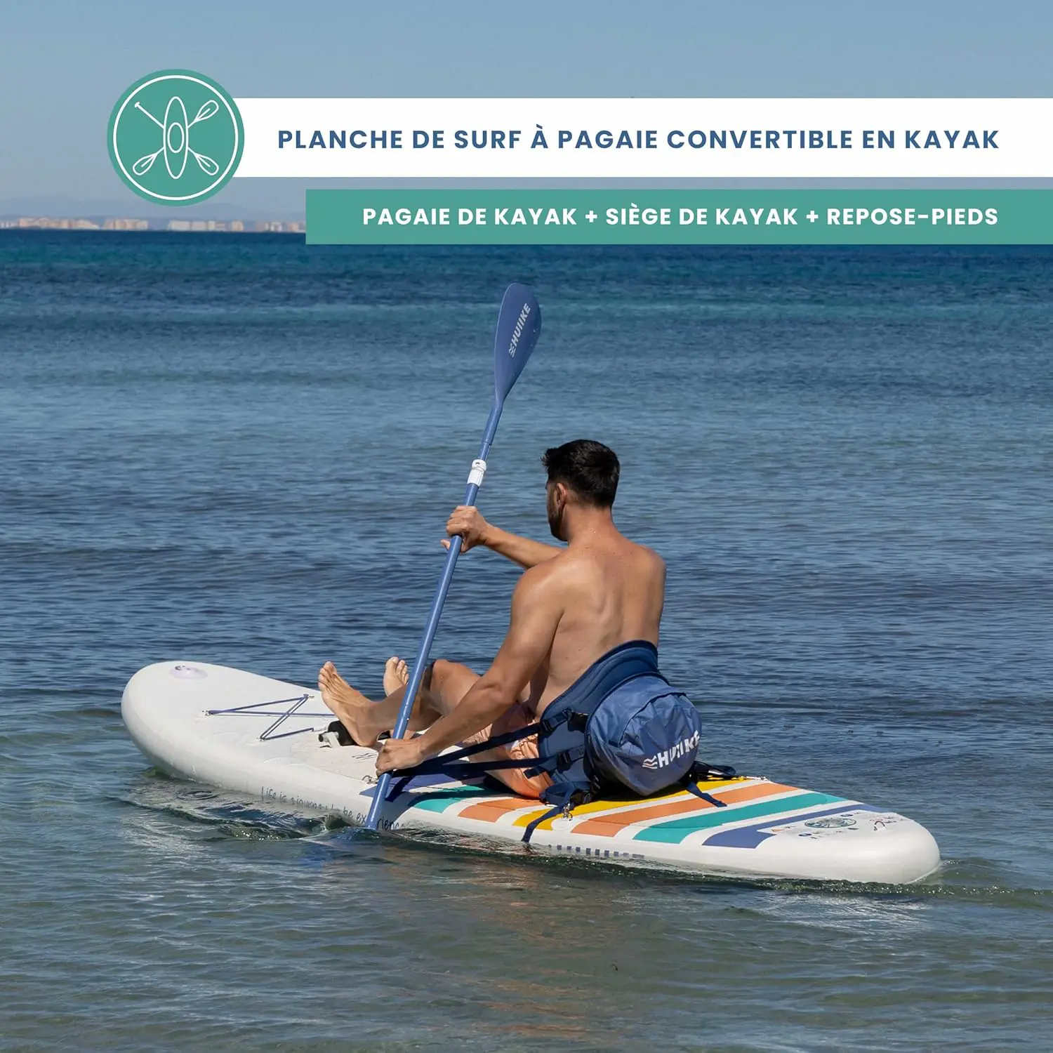 Paddle gonflable en aluminium 84x15 cm vue 4