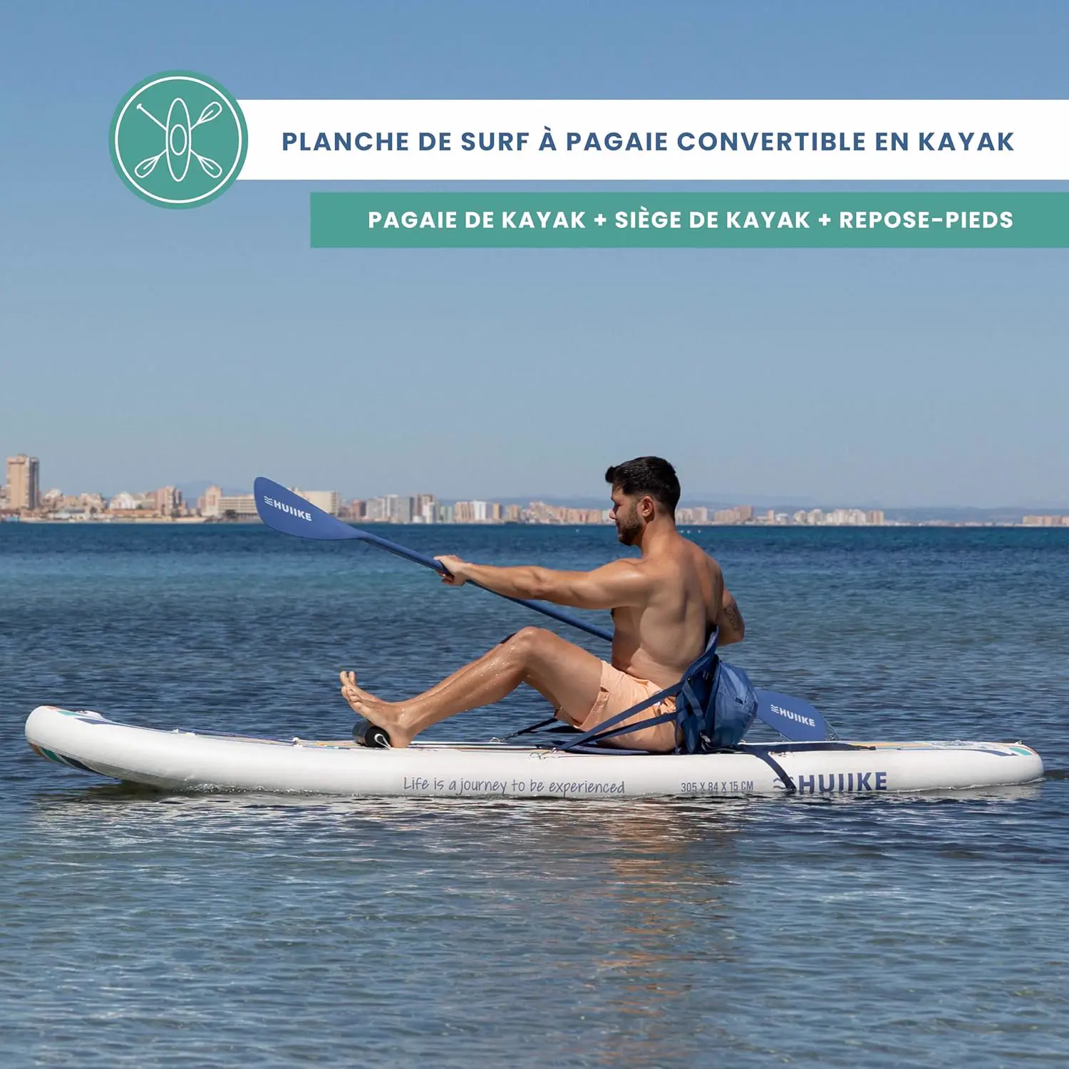Paddle gonflable 2 places en aluminium 84 x 15 cm vue 4