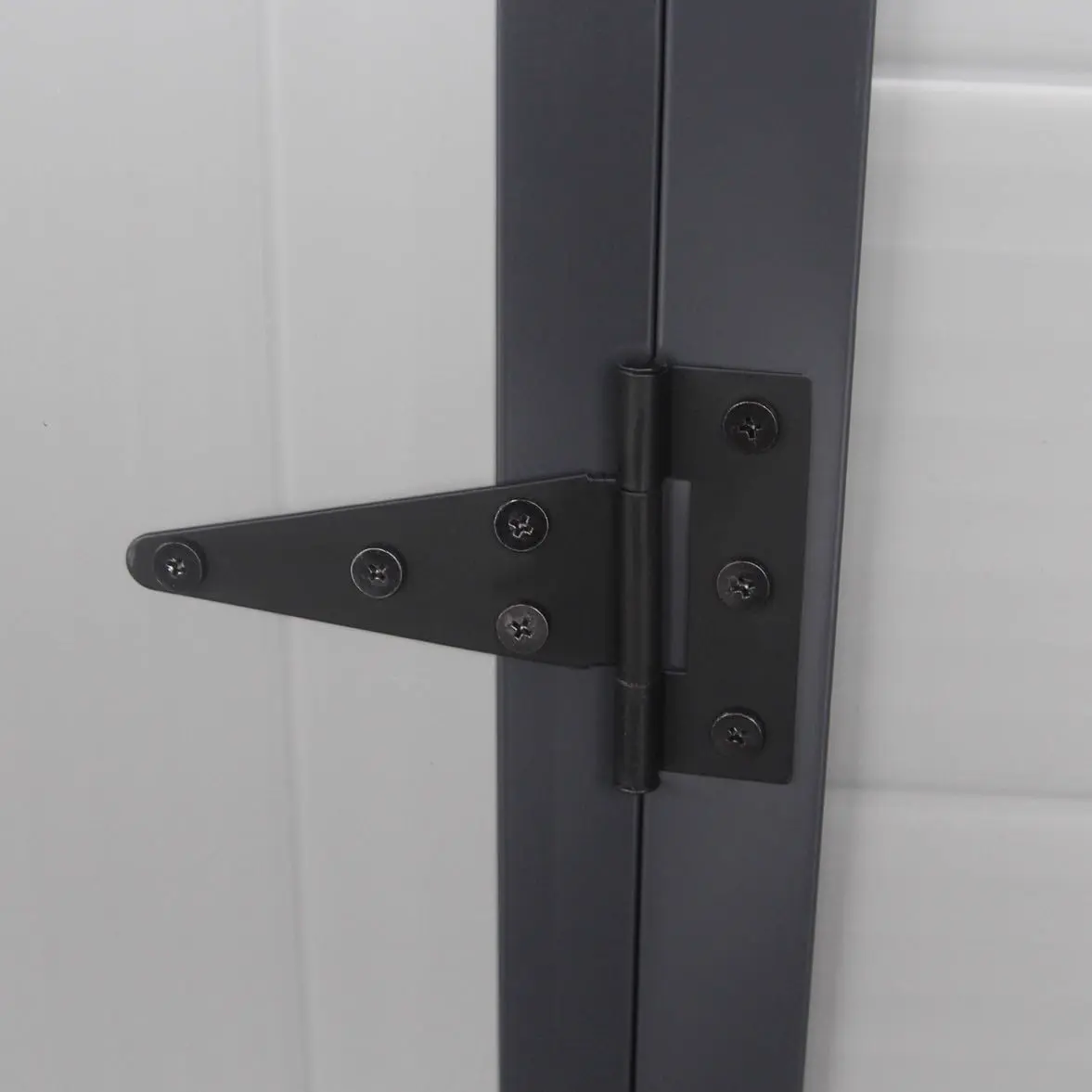 Abri de jardin en résine en acier gris 5,32m² vue 8