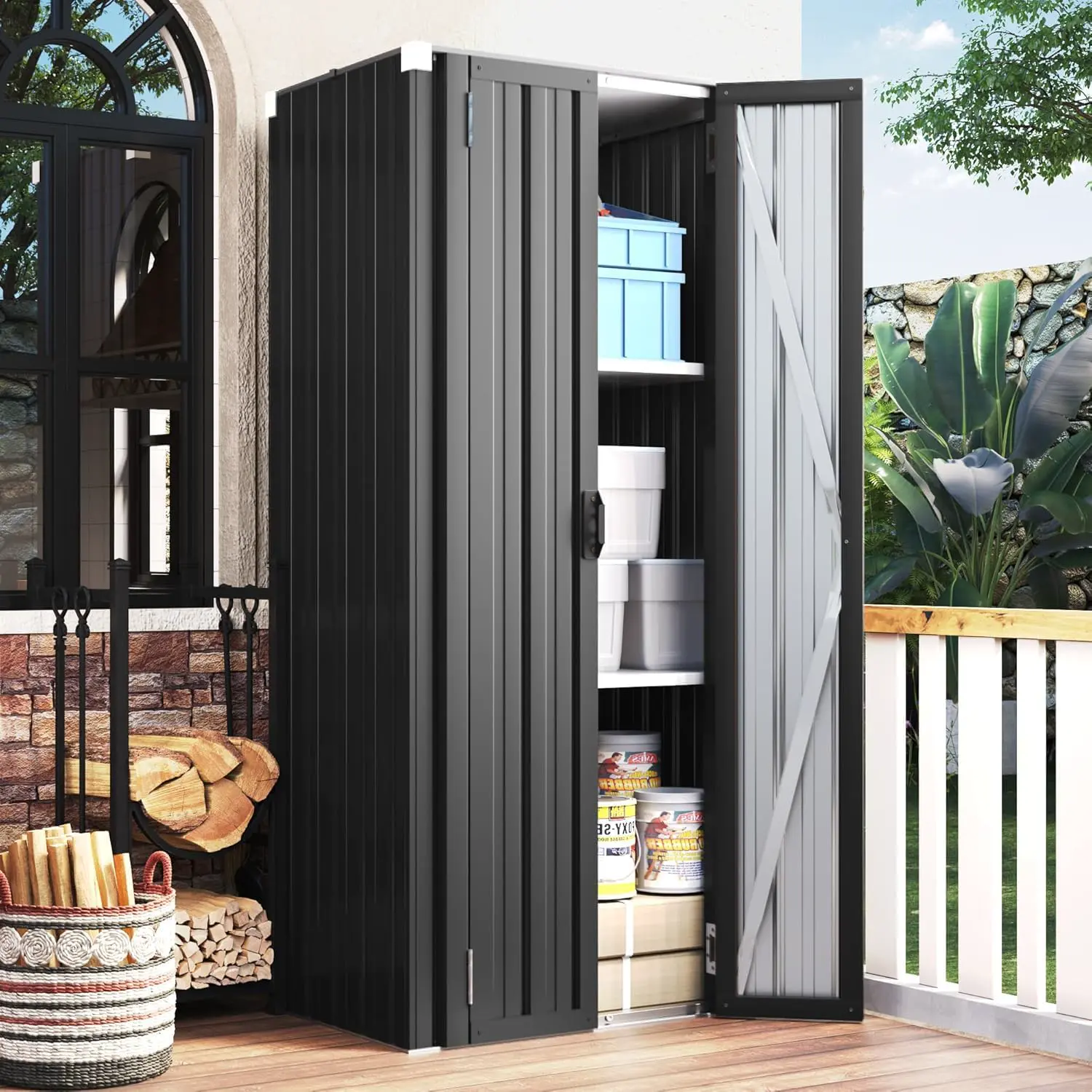 Abri de jardin en métal en métal gris vue 9