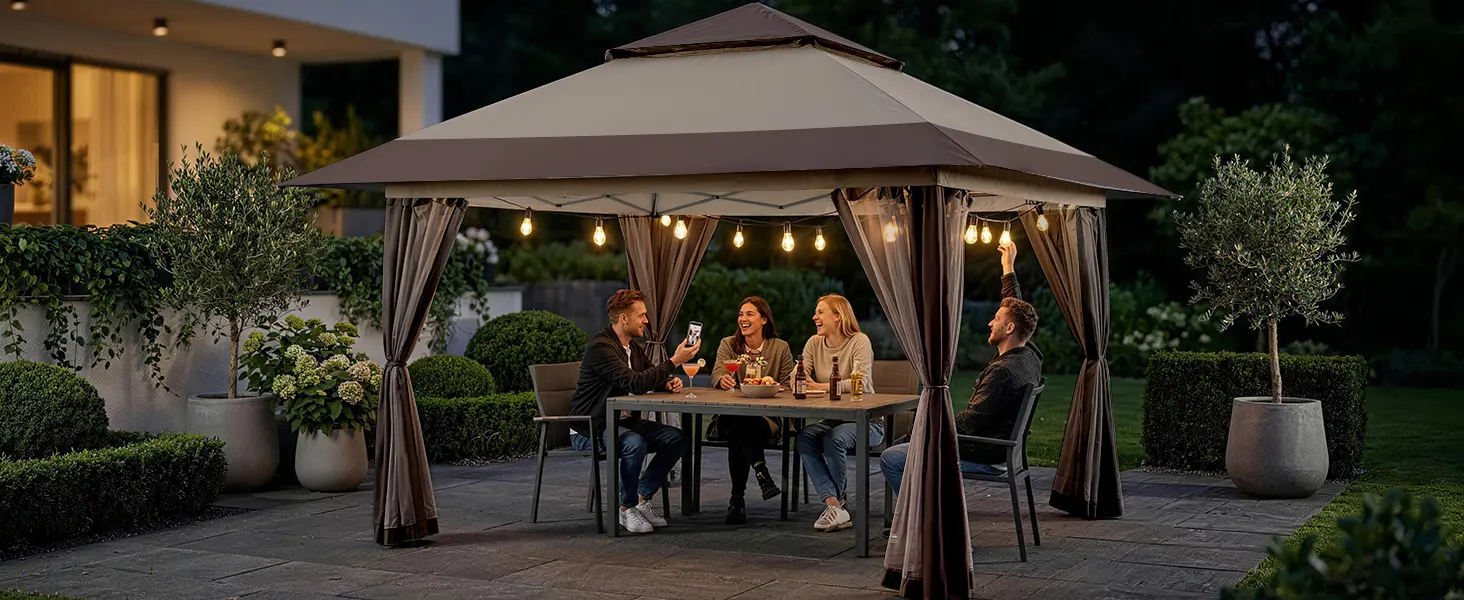 Tonnelle en acier rouge 4 x 4 m — contenu détaillé 13
