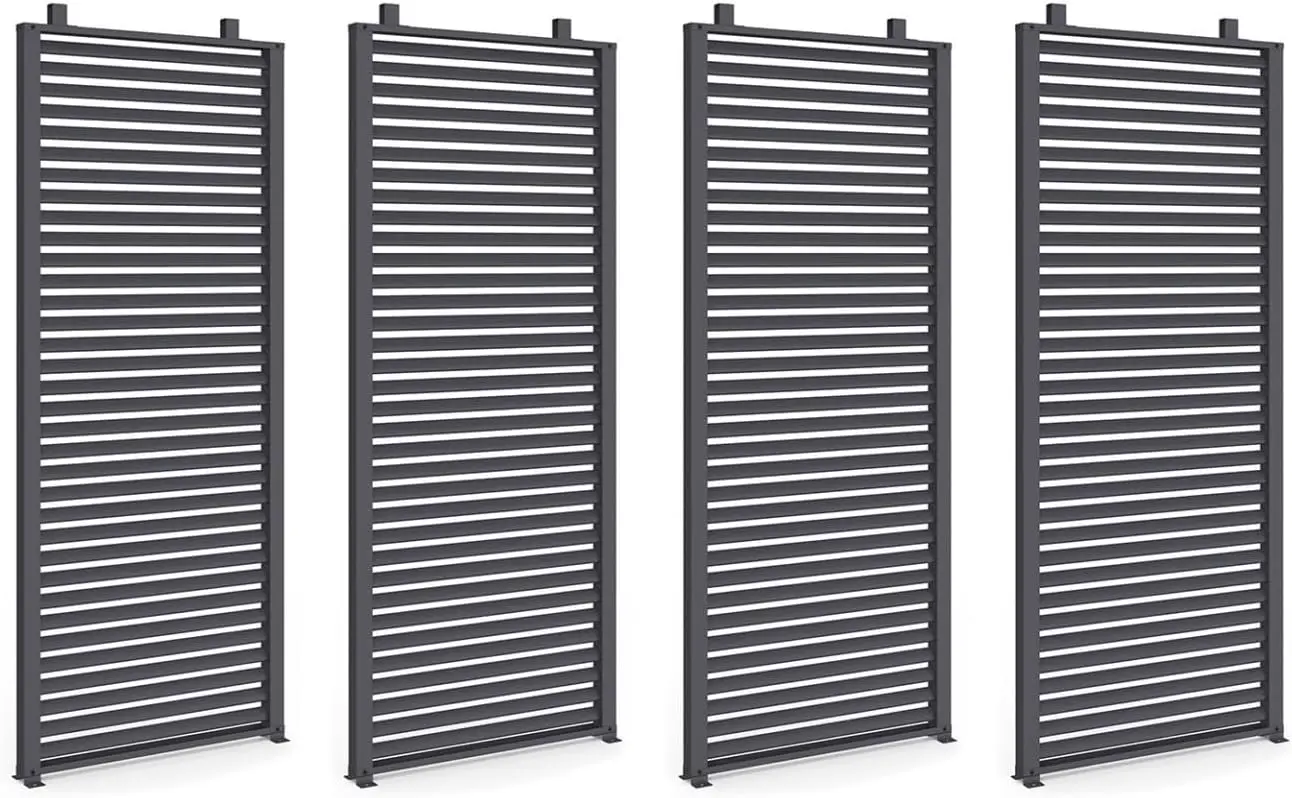 Pergola en acier gris 3x4 m rétractable vue 5
