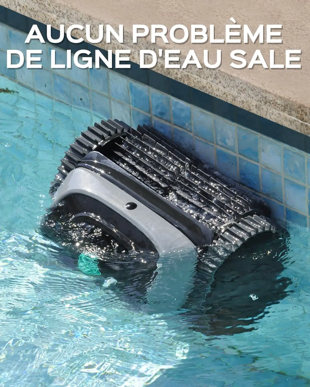 Robot piscine gris 160 m² vue 3