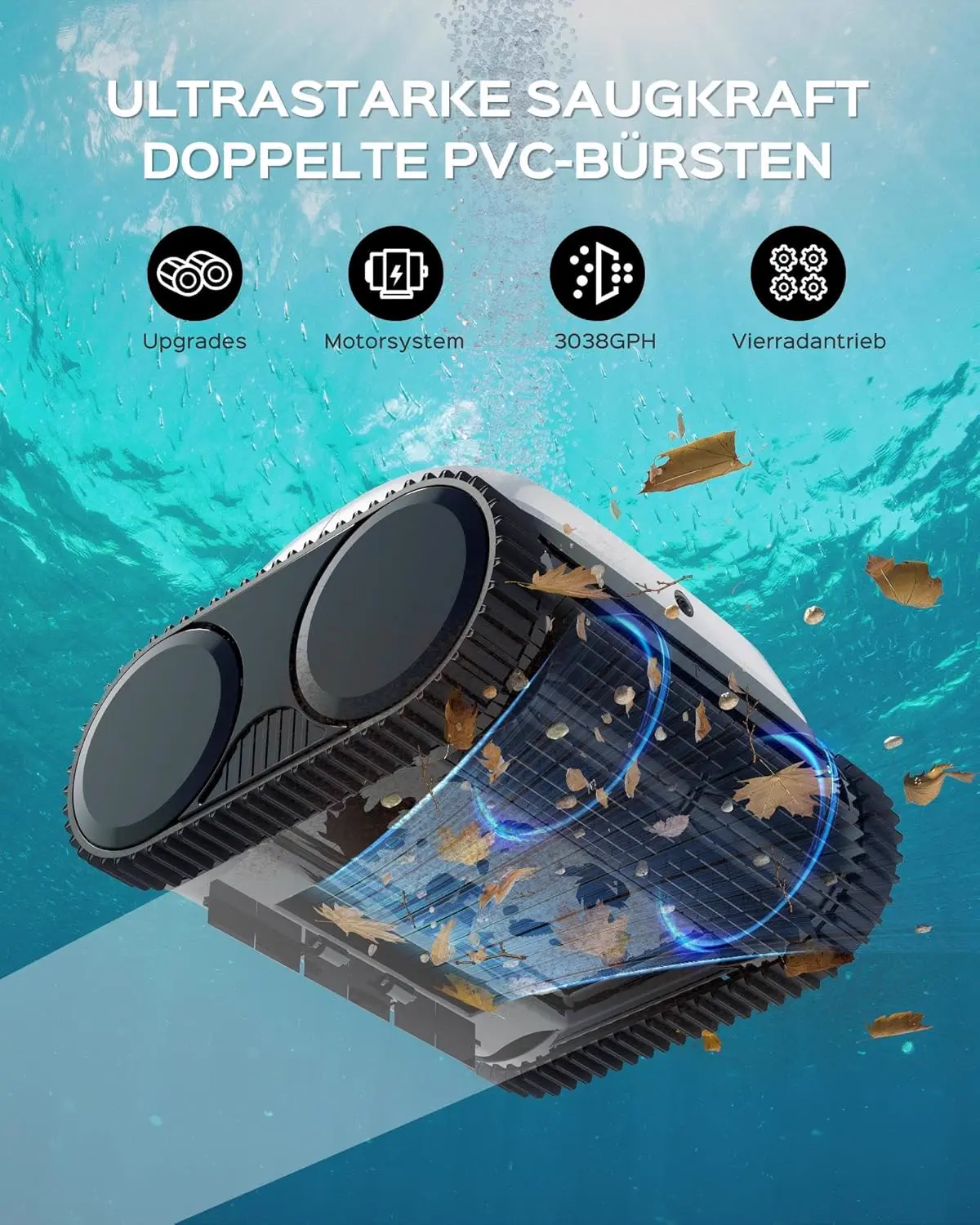 Robot piscine sable 160 m² vue 4