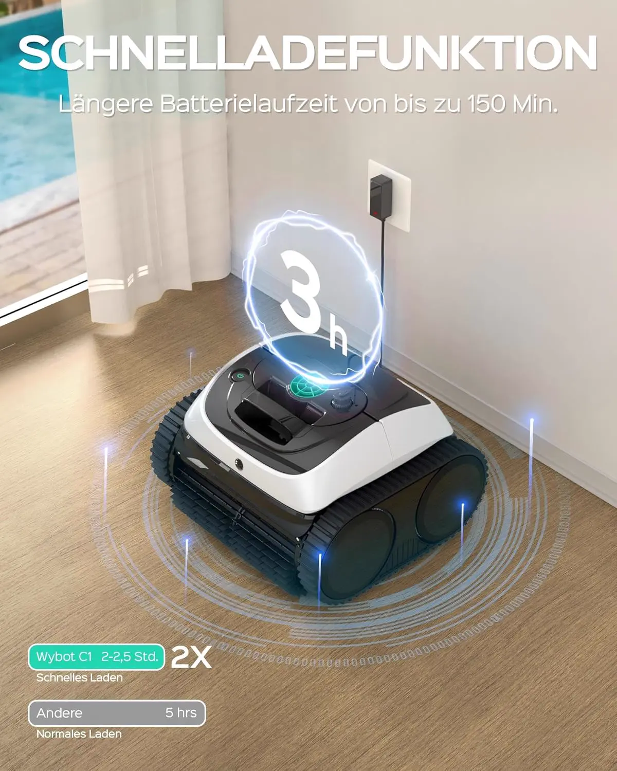 Robot piscine sable 160 m² vue 6