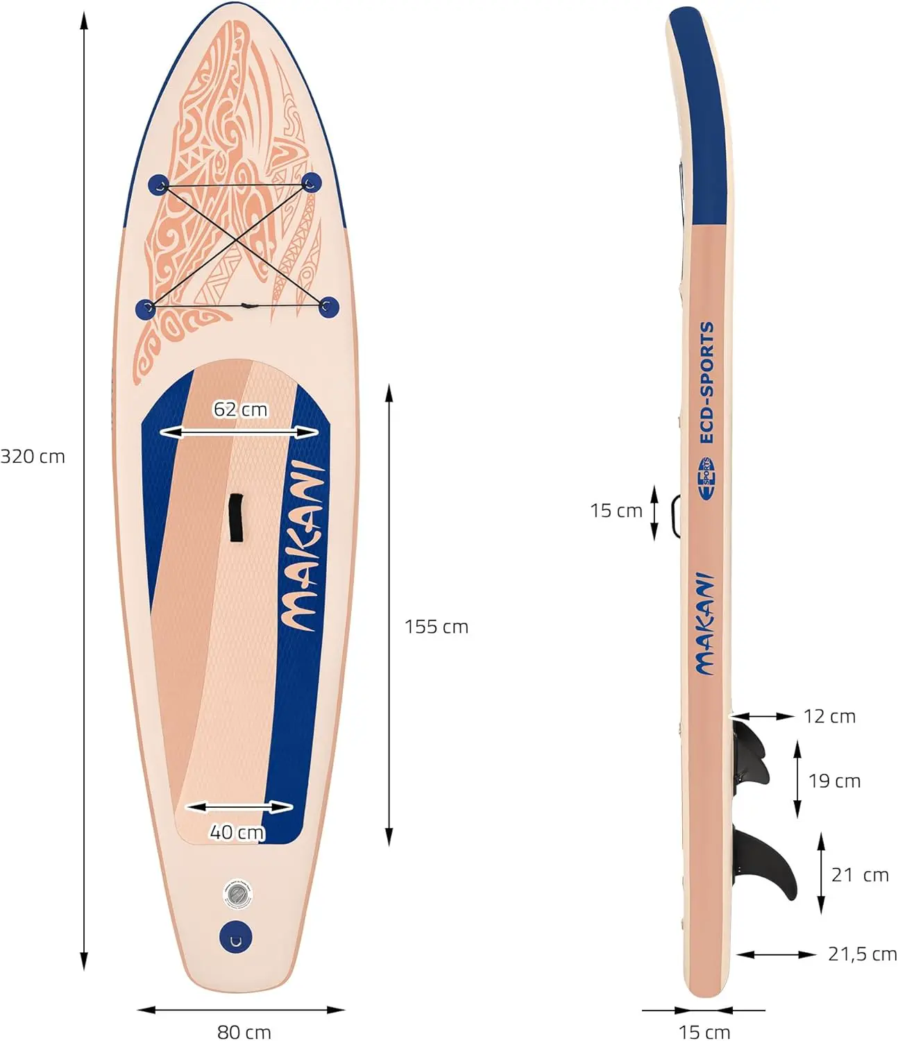 Paddle gonflable en aluminium sable vue 8