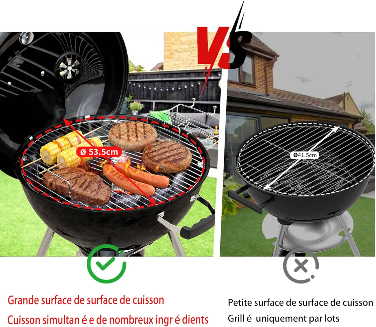 Barbecue à charbon en acier 85 x 112cm vue 3