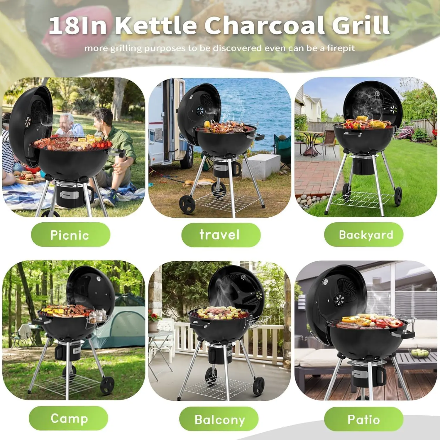 Barbecue à charbon en acier 85 x 112cm vue 9