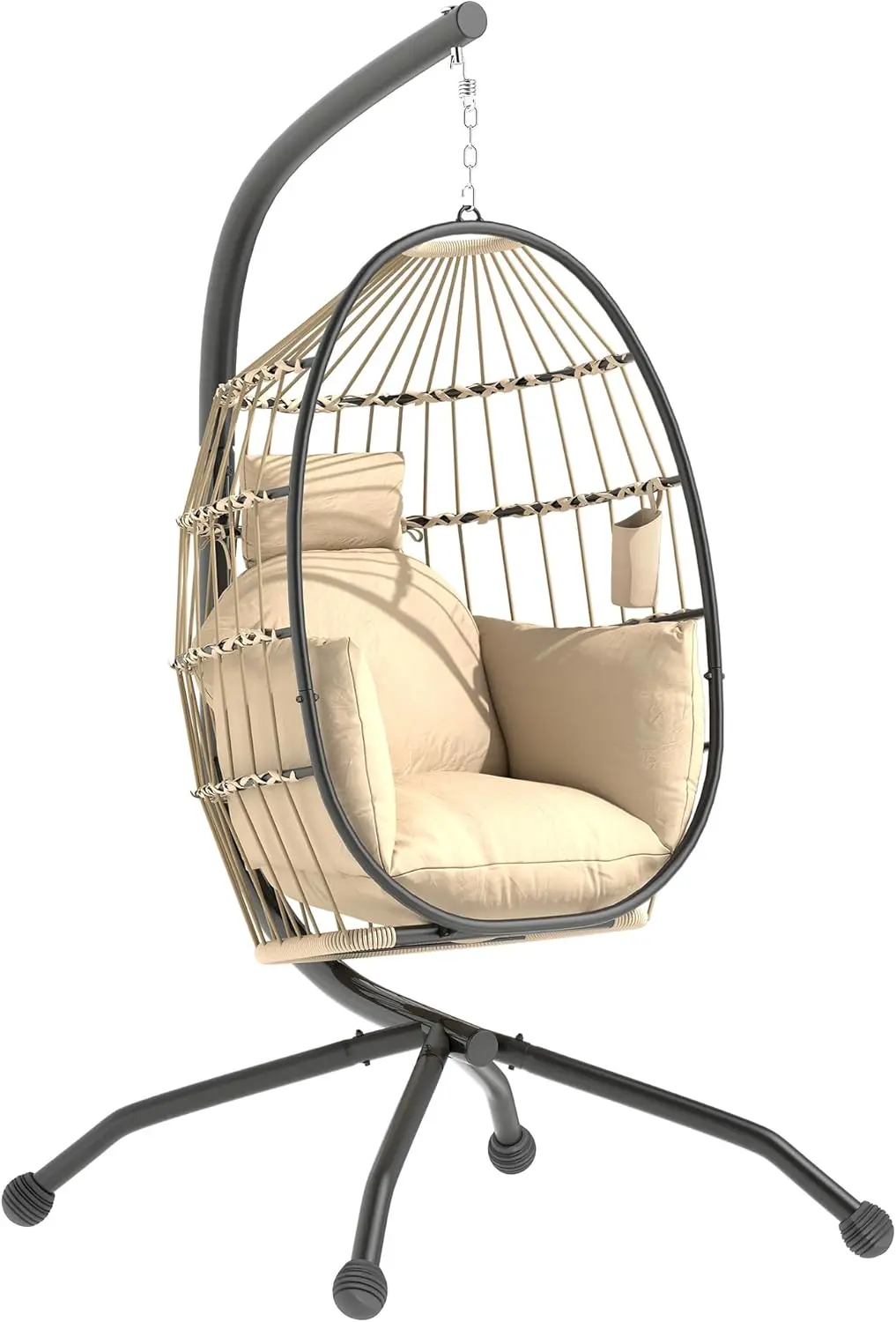 Fauteuils suspendus en acier kaki 78 x 19 cm vue 1