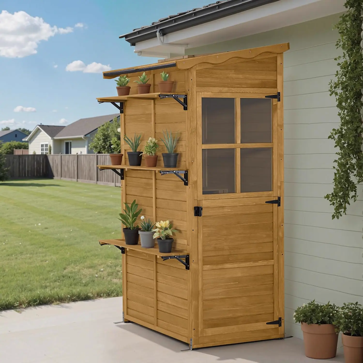 Abri de jardin en bois en bois 120 × 201 cm vue 2