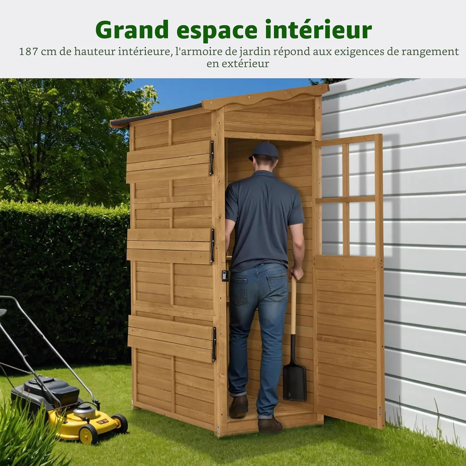 Abri de jardin en bois en bois 120 × 201 cm vue 4