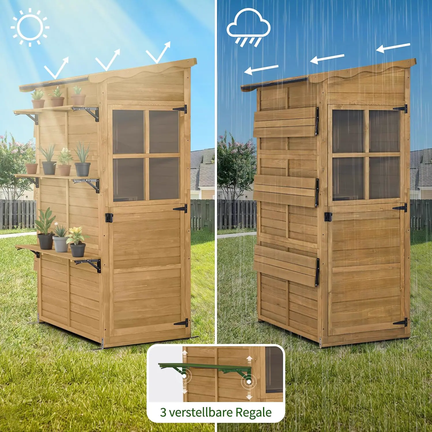 Abri de jardin en bois en bois 120 × 201 cm vue 5