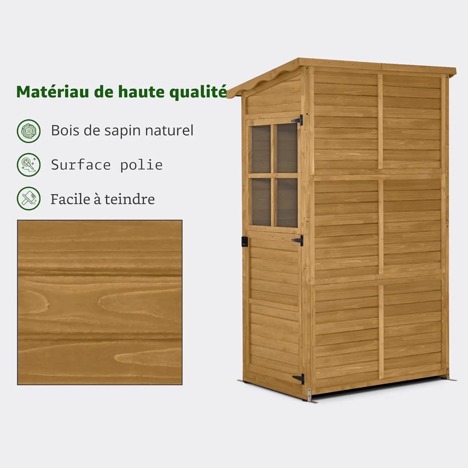 Abri de jardin en bois en bois 120 × 201 cm vue 7