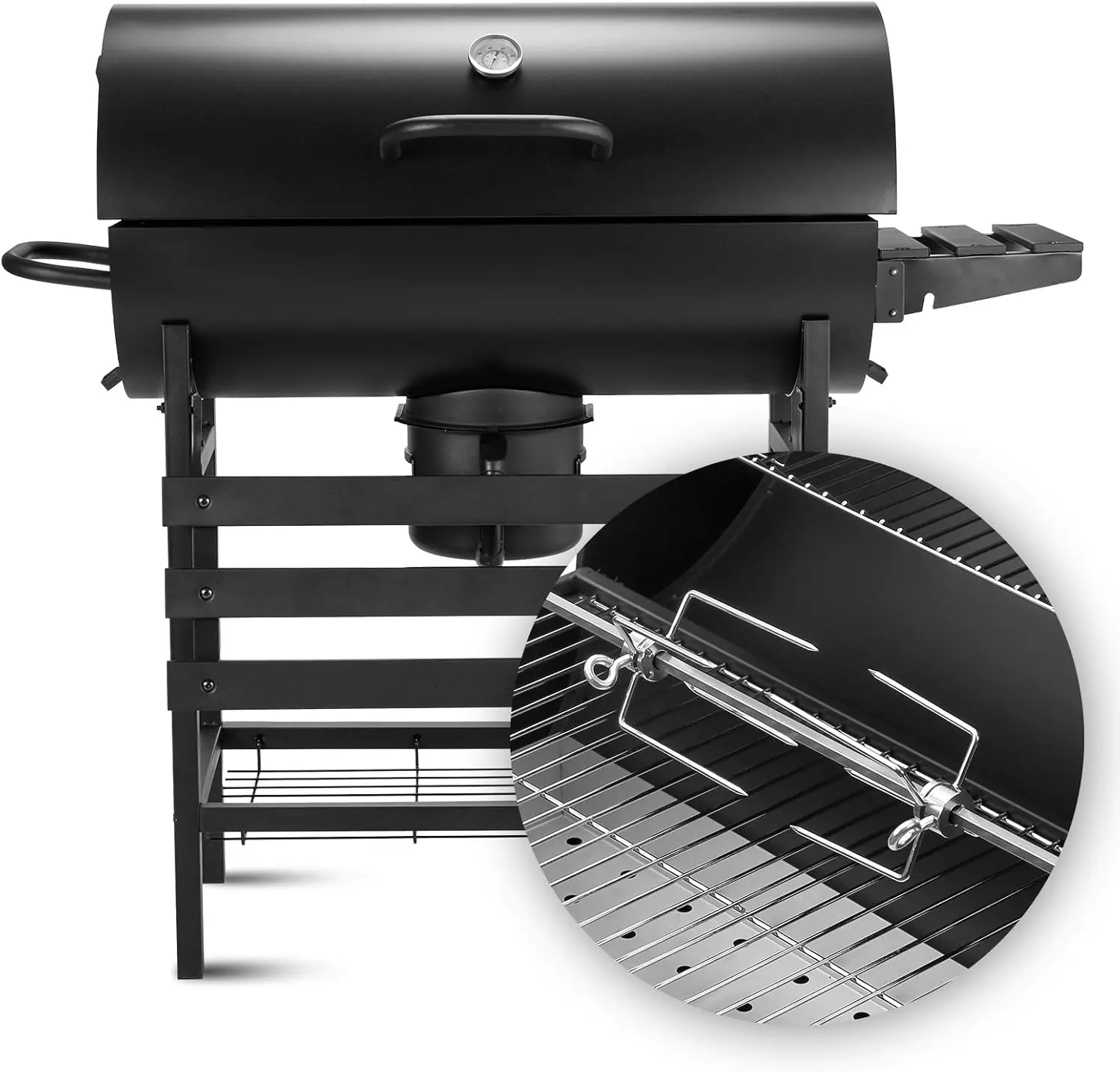 Barbecue à charbon en acier noir 85 x 118 cm vue 6