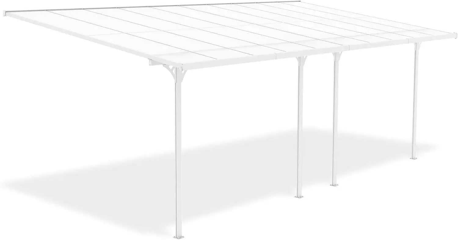 Pergola en aluminium blanc 18 m² vue 4