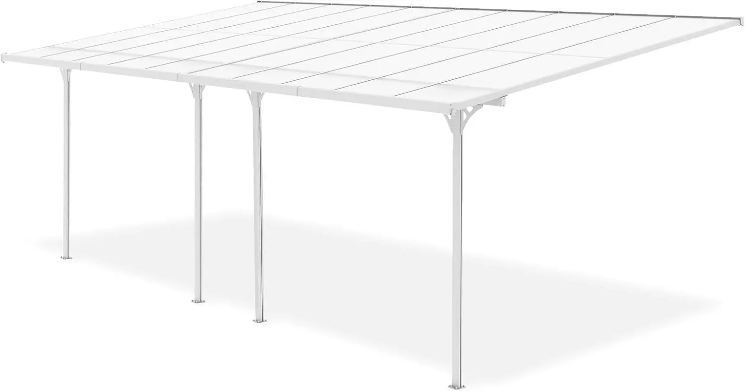 Pergola en aluminium blanc 18 m² vue 5