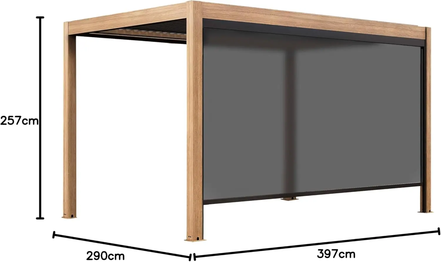 Pergola 3x4m autoportée 1 store motorisée vue 8