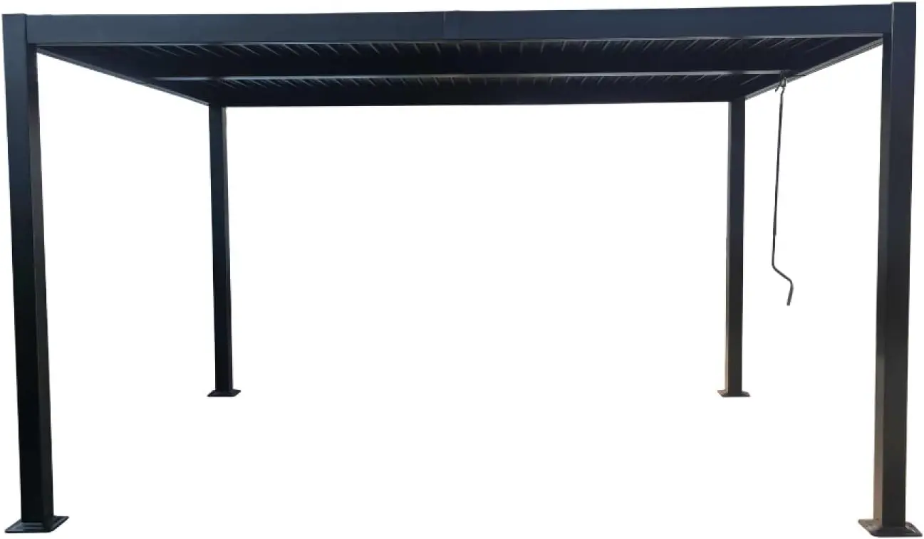Pergola en aluminium gris 12m² vue 2