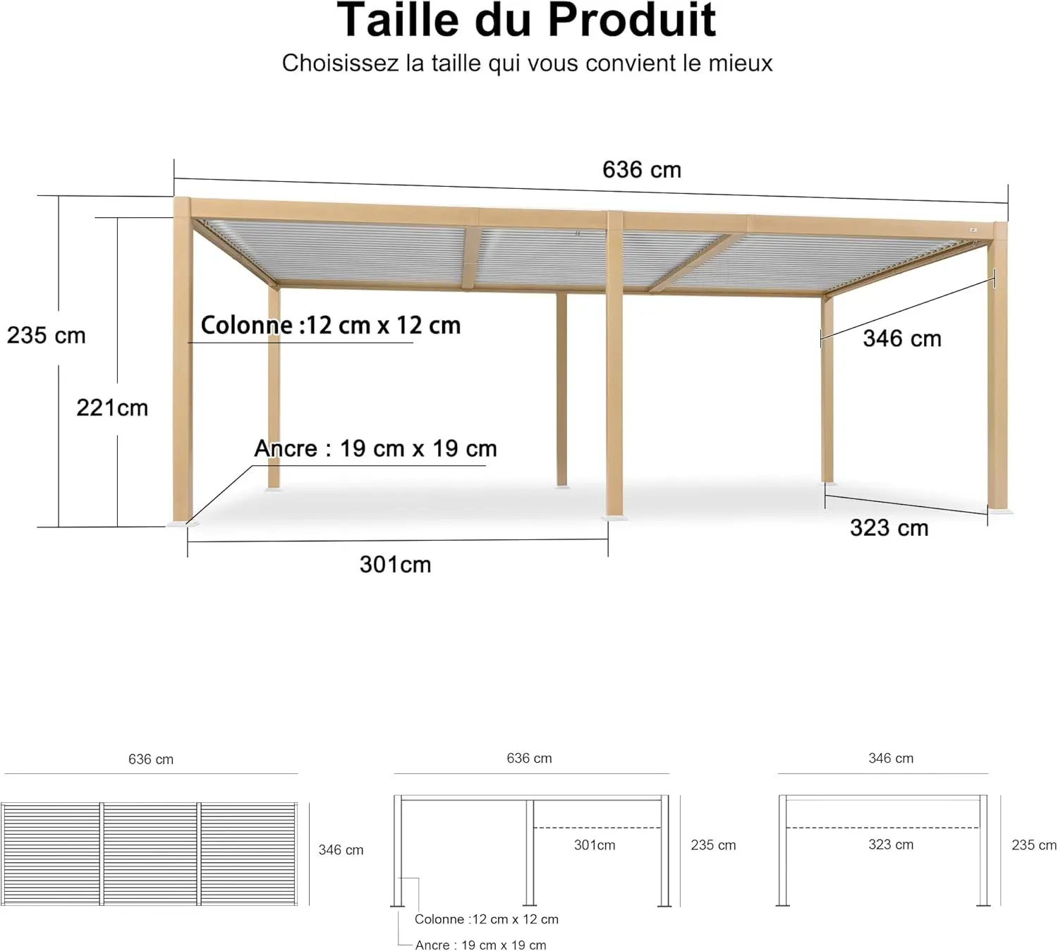 Pergola en aluminium 24 m² vue 9