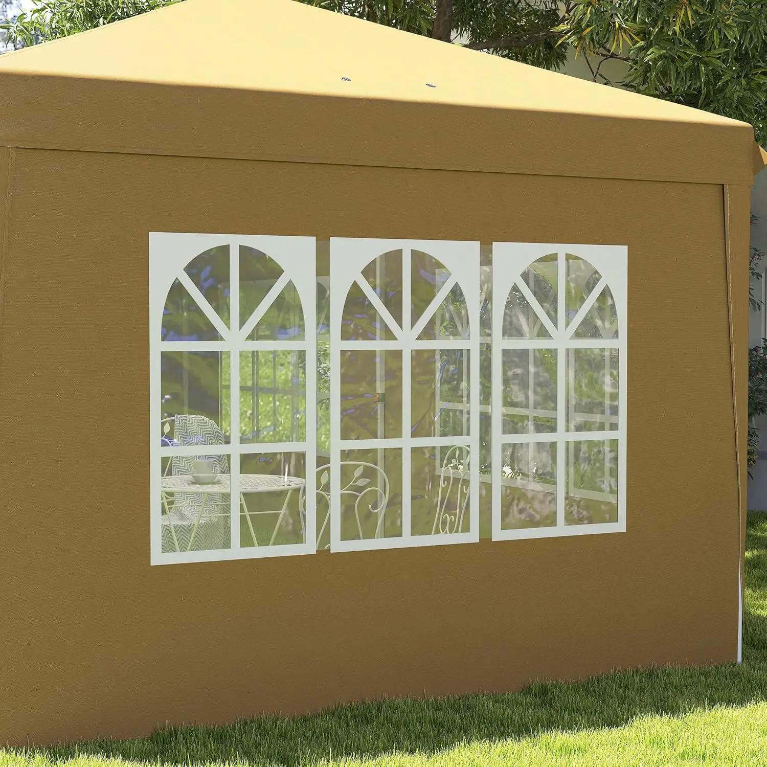 Tonnelle en métal kaki 3x6m vue 8