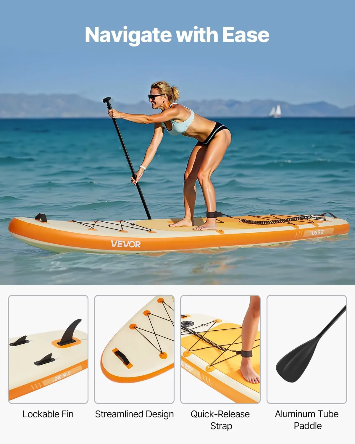Paddle gonflable jaune vue 5