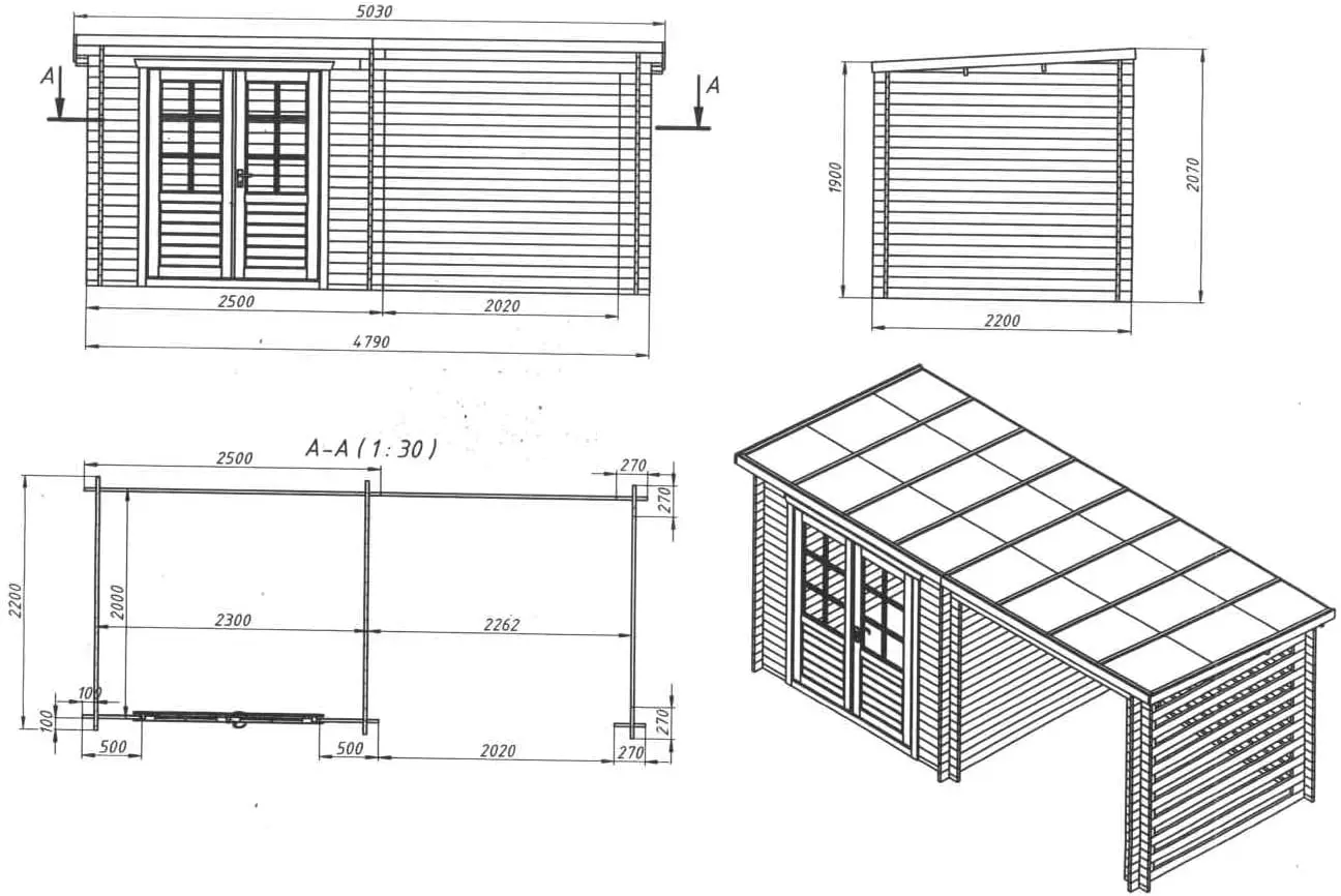 Abri de jardin en bois en bois noir 10,5m² vue 6