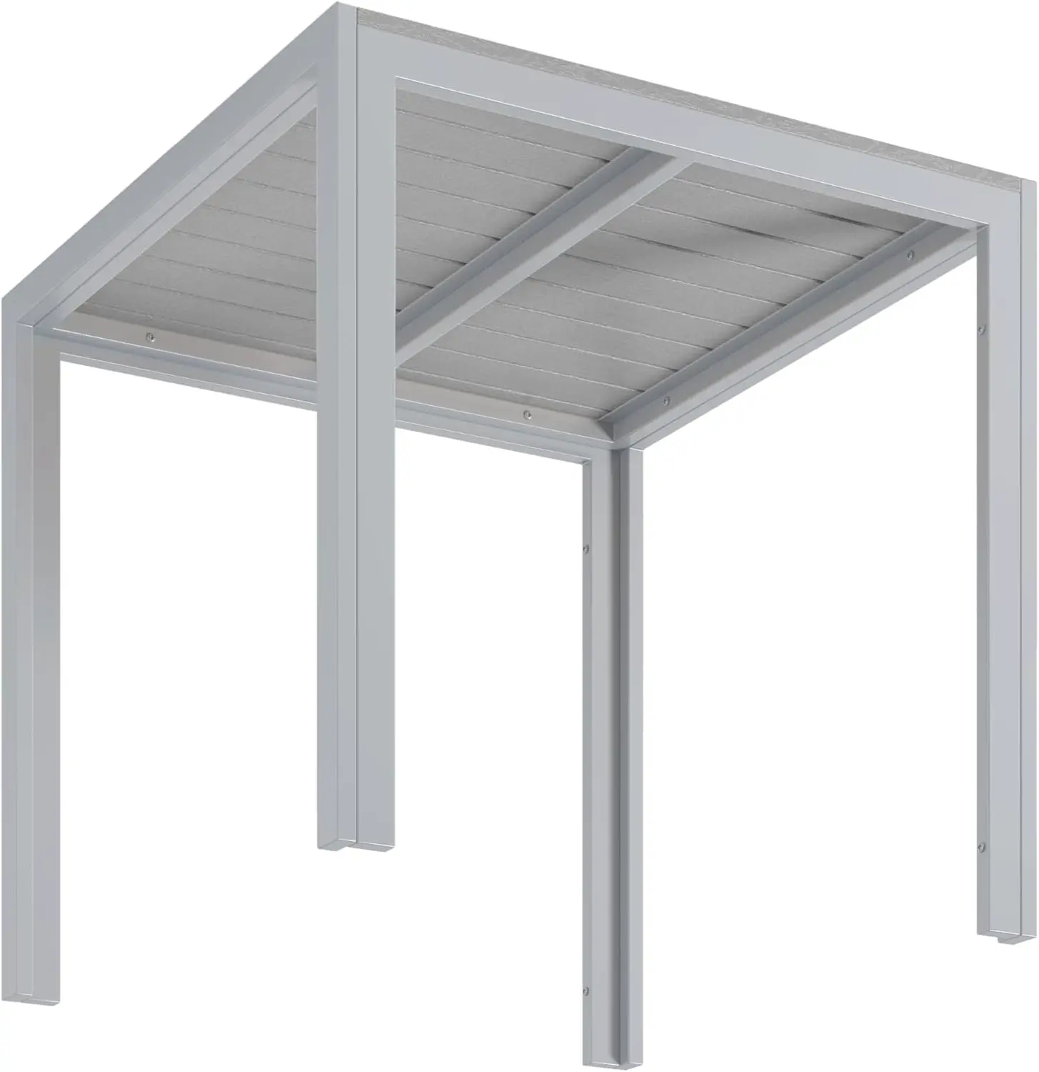 Table de jardin 6 places en aluminium gris 75x75cm vue 8