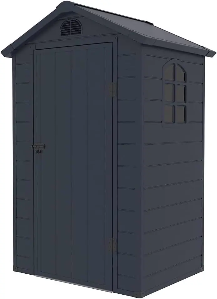 Abri de jardin en résine en résine gris/anthracite 1,39 m² vue 4