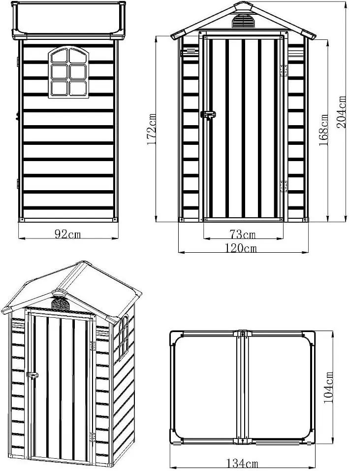 Abri de jardin en résine en résine gris/anthracite 1,39 m² vue 6