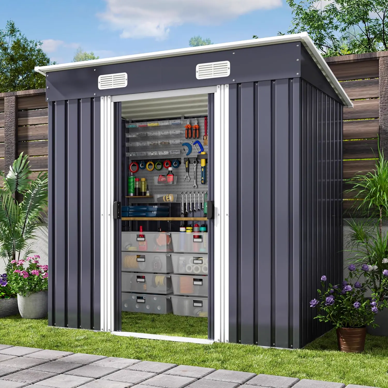 Xbro Abri de jardin en métal 183 x 109 x 182 cm