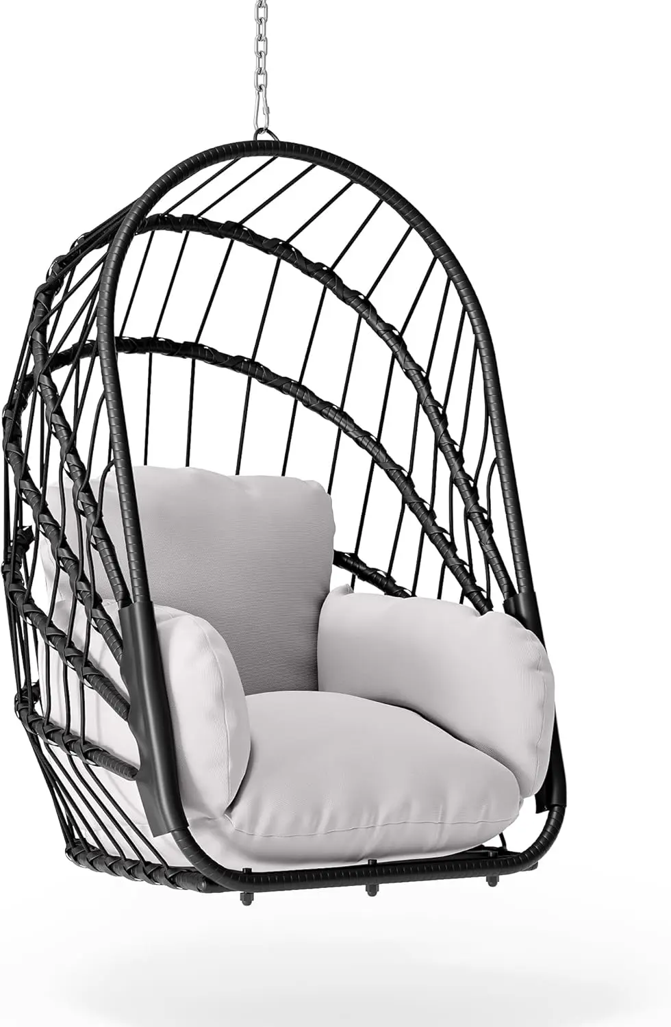 Fauteuils suspendus en acier gris vue 8