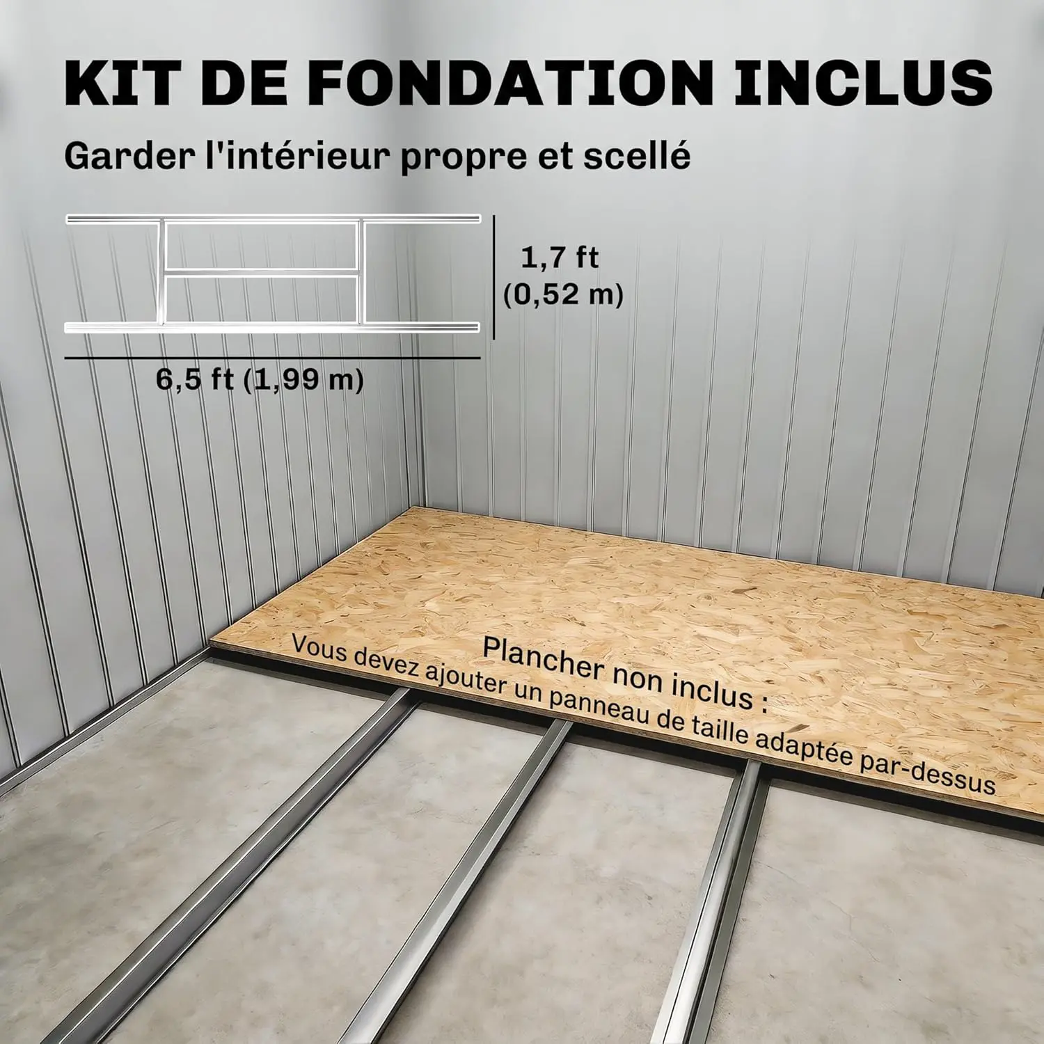 Abri de jardin en métal en acier kaki 2,77 m² vue 5