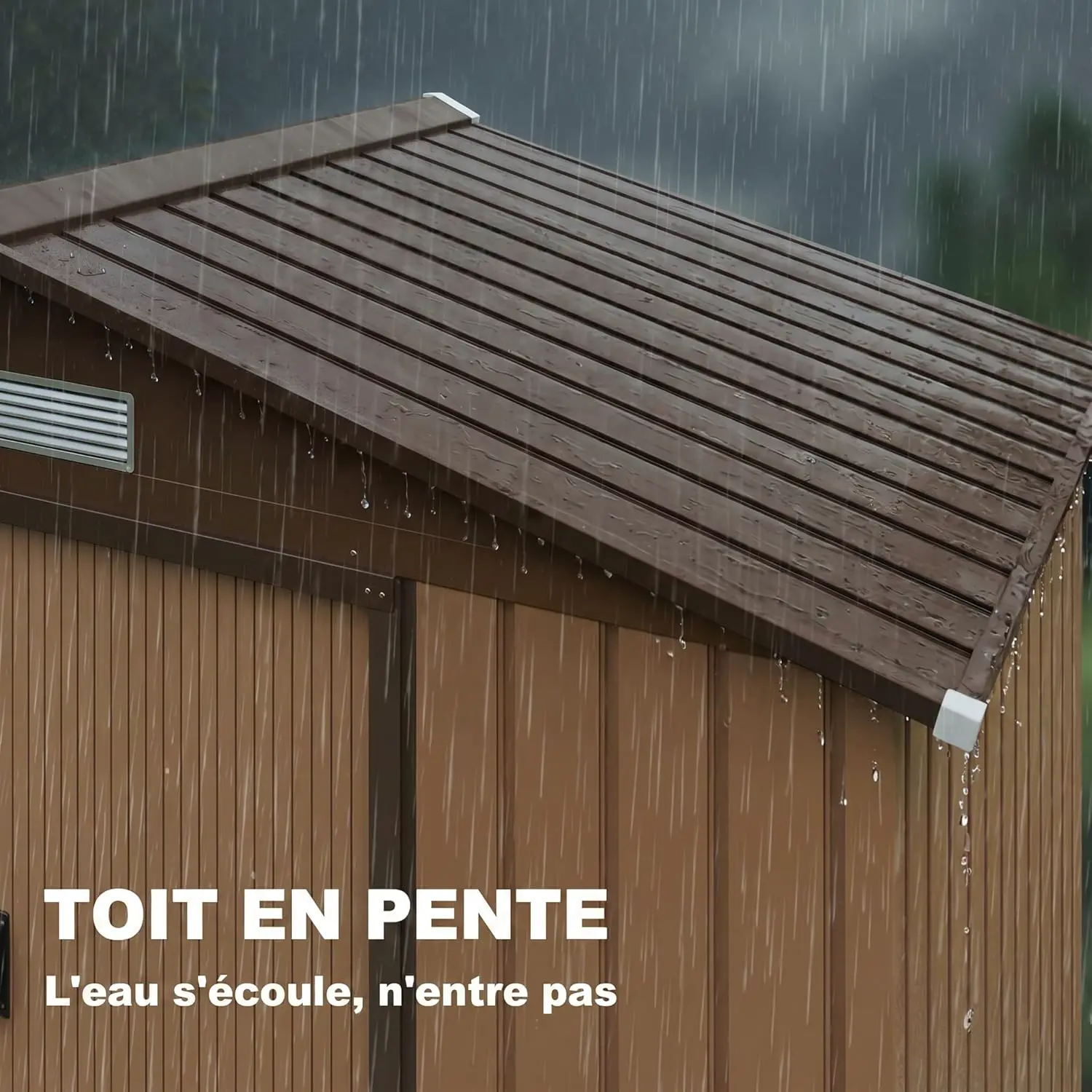 Abri de jardin en métal en acier kaki 2,77 m² vue 6